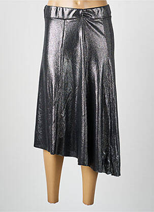 Jupe mi-longue taille normale argent ESPERANCE femme