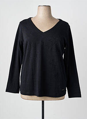 Top tissage jersey manches longues noir AGATHE & LOUISE femme