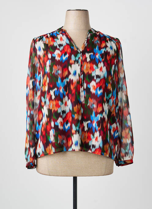 Blouse imprimé fantaisie manches longues rouge JULIE GUERLANDE femme