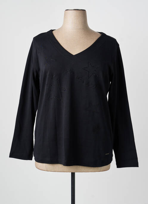 Top tissage jersey manches longues noir AGATHE & LOUISE femme