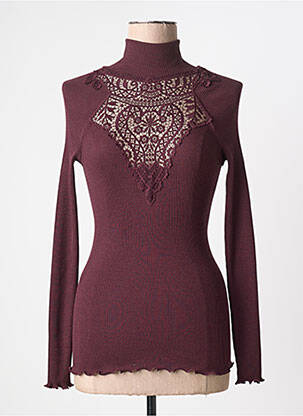 Top stretch manches longues violet OSCALITO femme