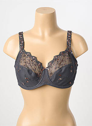 Soutien-gorge effet matière satinée haut soutien-gorge emboitant gris MEY femme