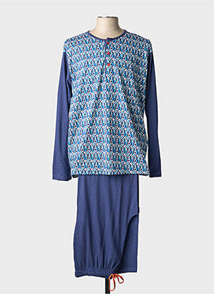 Pyjama col rond bleu CHRISTIAN CANE homme