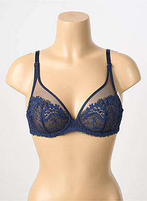 Soutien-gorge effet matière satinée haut soutien-gorge emboitant bleu SIMONE PERELE femme