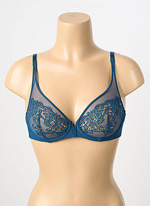 Soutien-gorge effet matière satinée haut soutien-gorge emboitant bleu SIMONE PERELE femme