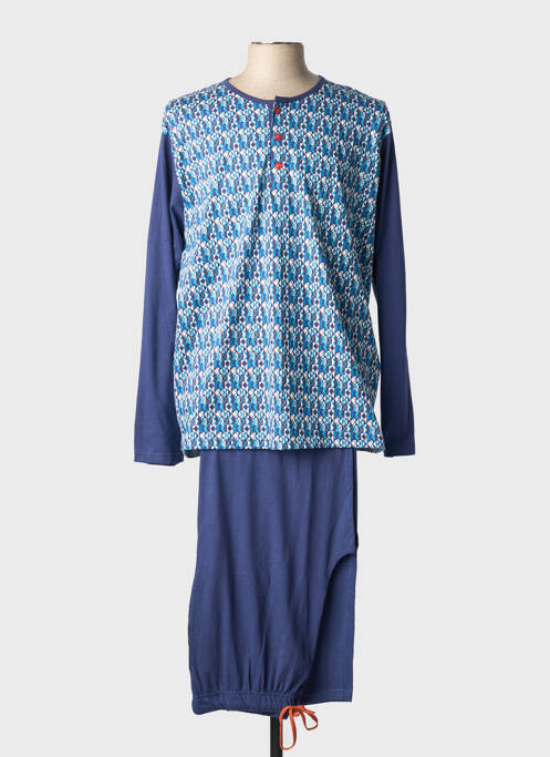 Pyjama col rond bleu CHRISTIAN CANE homme