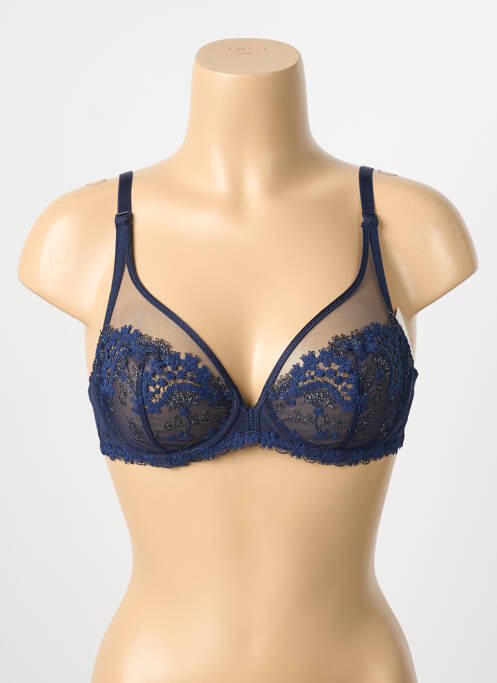 Soutien-gorge effet matière satinée haut soutien-gorge emboitant bleu SIMONE PERELE femme