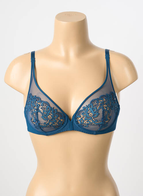 Soutien-gorge effet matière satinée haut soutien-gorge emboitant bleu SIMONE PERELE femme