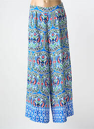 Pantalon large tissage popeline taille normale bleu MOLLY BRACKEN femme