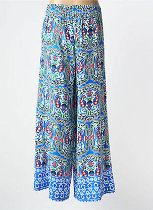 Pantalon large tissage popeline taille normale bleu MOLLY BRACKEN femme