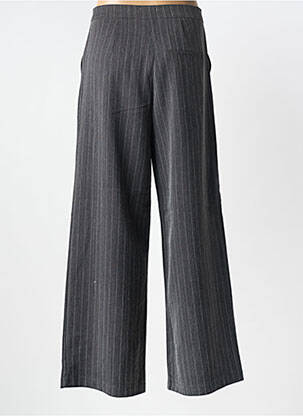 Pantalon large fermeture zippée sous rabat avec crochet taille normale gris LILI SIDONIO femme