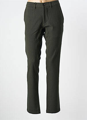 Pantalon chino fermeture zippée sous rabat boutonné taille normale vert TEDDY SMITH femme
