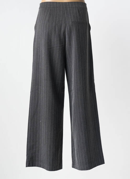 Pantalon large fermeture zippée sous rabat avec crochet taille normale gris LILI SIDONIO femme