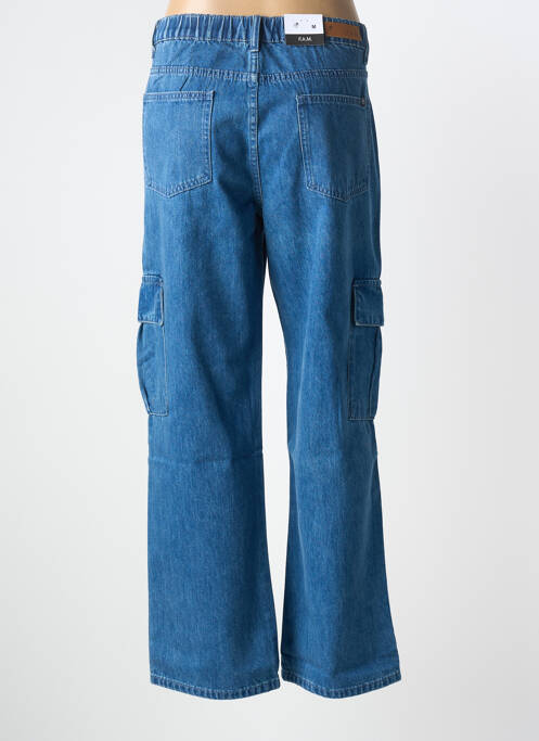 Jeans coupe large fermeture zippée sous rabat boutonné taille normale bleu F.A.M. homme