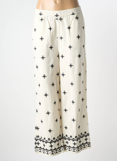 Pantalon large taille normale taille normale beige B.YOUNG femme