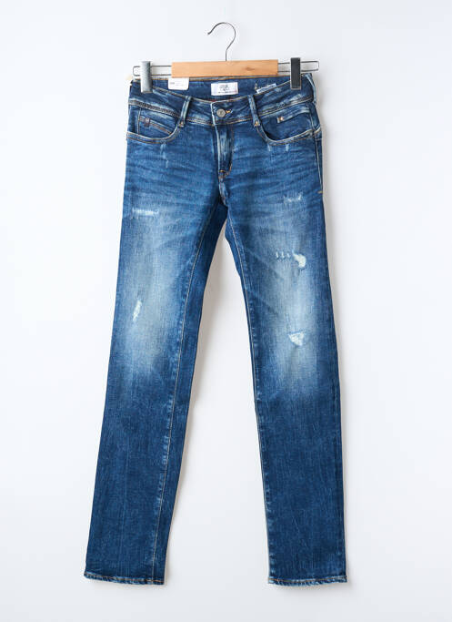 Jeans coupe slim effet usé délavé taille normale bleu LE TEMPS DES CERISES femme