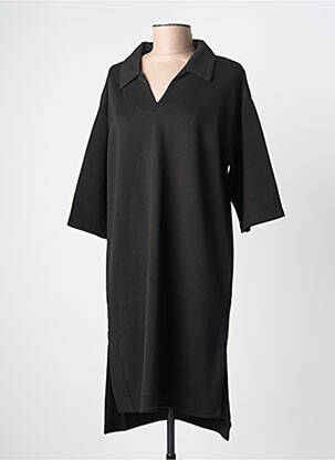 Robe mi-longue manches courtes manches courtes noir B.YOUNG femme