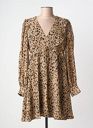 Robe courte manches longues manches longues marron LILI SIDONIO femme