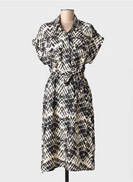 Robe mi-longue manches courtes manches courtes noir MOLLY BRACKEN femme