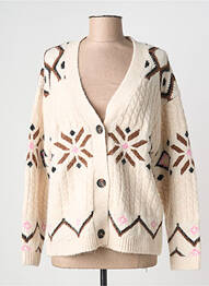 Gilet manches longues resserrée sur le bas beige B.YOUNG femme