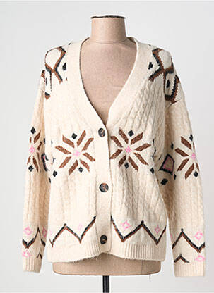 Gilet manches longues resserrée sur le bas beige B.YOUNG femme