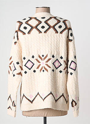 Gilet manches longues resserrée sur le bas beige B.YOUNG femme