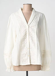 Chemisier tissage crêpe manches longues beige B.YOUNG femme
