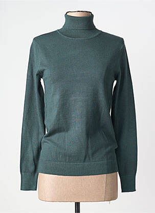 Pull col roulé stretch manches longues vert B.YOUNG femme