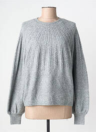 Pull tissage chiné manches longues gris B.YOUNG femme