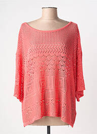Pull col bateau manches 3/4 orange MOLLY BRACKEN femme