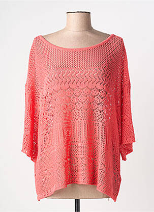 Pull col bateau manches 3/4 orange MOLLY BRACKEN femme