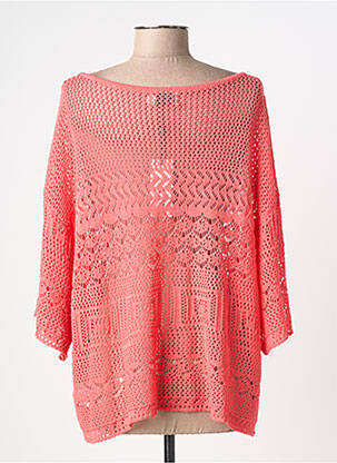 Pull col bateau manches 3/4 orange MOLLY BRACKEN femme