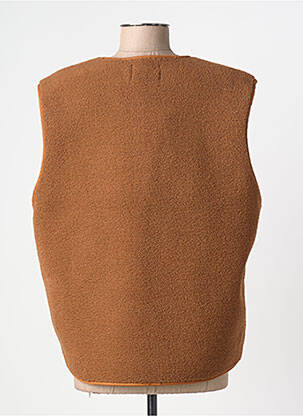 Gilet sans manche poches marron F.A.M. femme