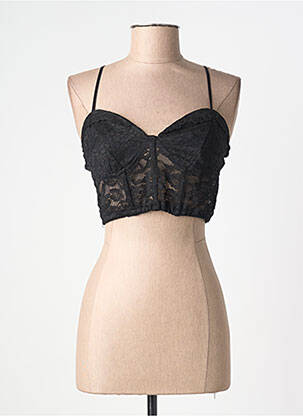 Top manches bretelles ajustables fines bretelles noir LILI SIDONIO femme