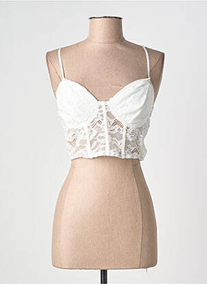 Top manches bretelles ajustables fines bretelles blanc LILI SIDONIO femme