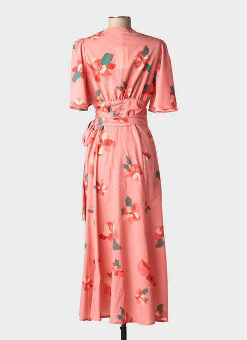 Robe longue manches courtes manches courtes rose JANE WOOD femme