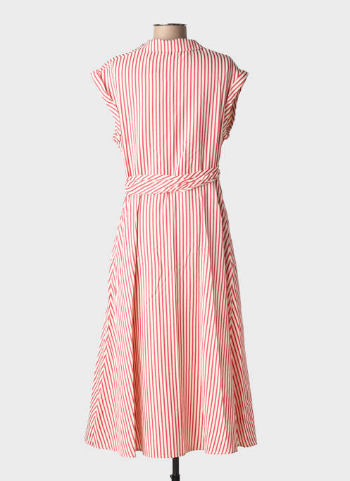 Robe mi-longue tissage crêpe manches courtes rouge SALSA femme