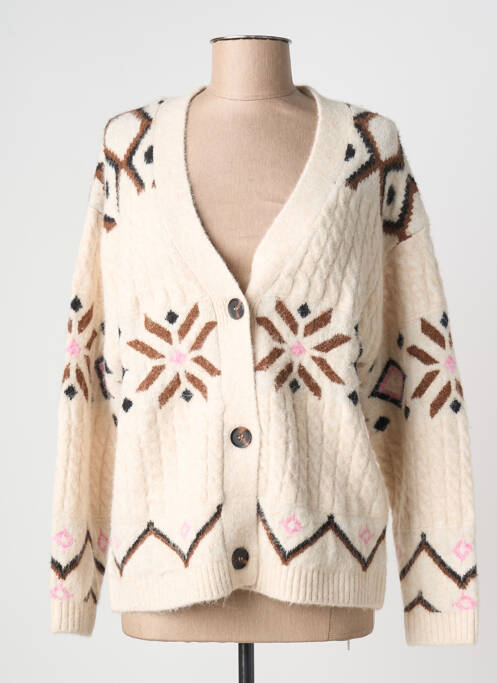 Gilet manches longues resserrée sur le bas beige B.YOUNG femme