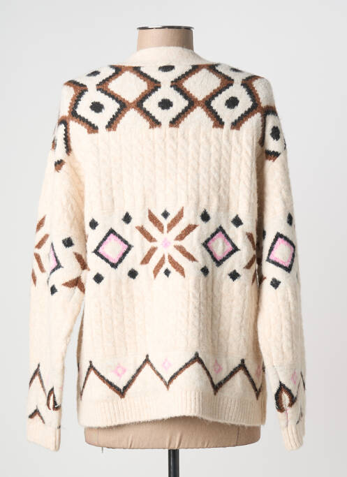 Gilet manches longues resserrée sur le bas beige B.YOUNG femme