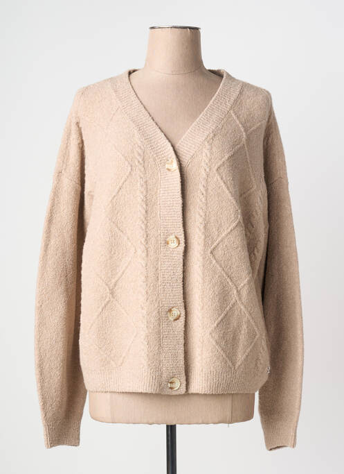 Gilet manches longues stretch beige TIMEZONE femme