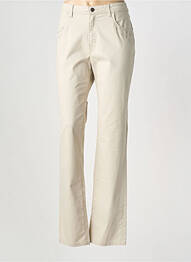 Pantalon slim tissage popeline taille normale beige KANOPE femme