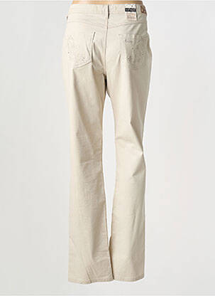 Pantalon slim tissage popeline taille normale beige KANOPE femme