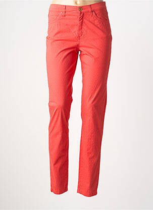 Pantalon slim tissage popeline taille normale orange LCDN femme