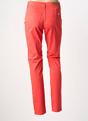 Pantalon slim tissage popeline taille normale orange LCDN femme