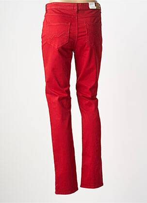 Jeans coupe droite stretch taille normale rouge fonce KANOPE femme