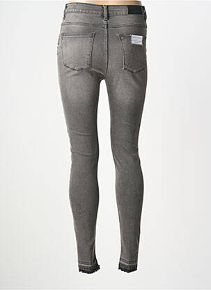 Jeans skinny effet usé délavé taille haute gris DONA LISA femme