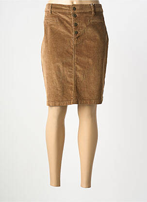 Jupe mi-longue stretch marron ONADO femme