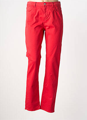 Jeans coupe droite stretch taille normale rouge KANOPE femme