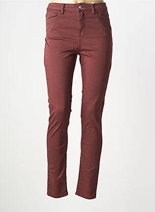 Jeans coupe slim stretch taille haute marron KANOPE femme