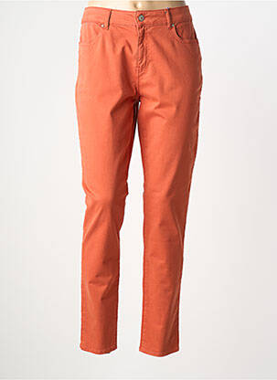 Pantalon slim tissage popeline taille normale orange KANOPE femme